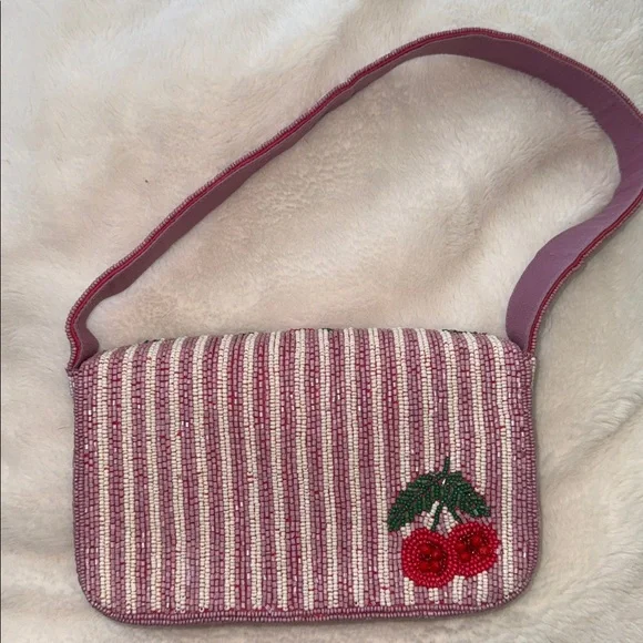 ANTHROPOLOGIE THE FIONA CHERRY BEADED PURSE - Picture 3 of 6